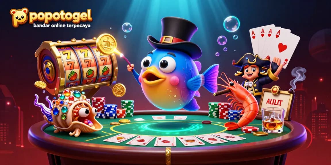 Engage with popotogel bandar online terpercaya as a vibrant underwater casino scene unfolds.