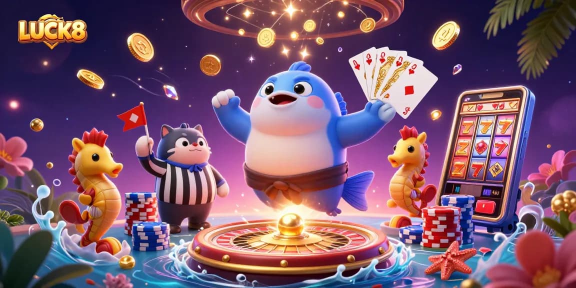 Experience thrilling gaming action with LUCK8 in an underwater casino scene