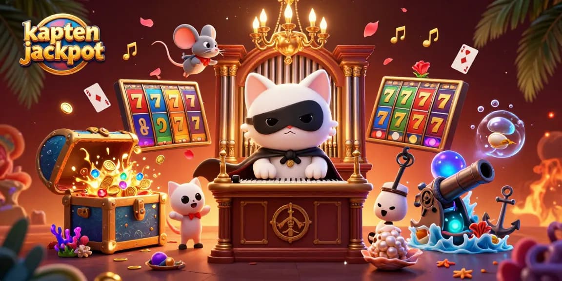 Experience the thrill of kaptenjackpot with captivating casino visuals of jackpots and slot reels.