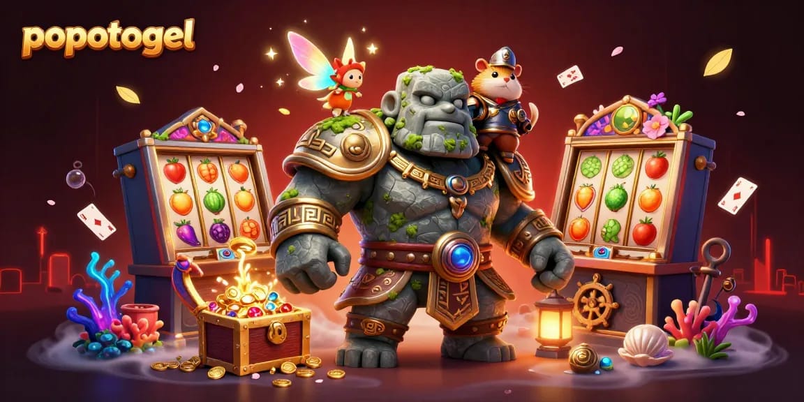 Experience the thrill of popotogel with vibrant slot machines, enchanting characters, and magical elements.