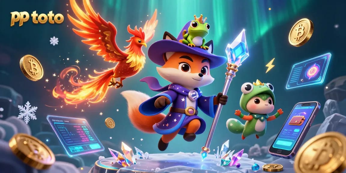 Engage with pp toto's vibrant gaming world featuring mystical characters and crypto elements.