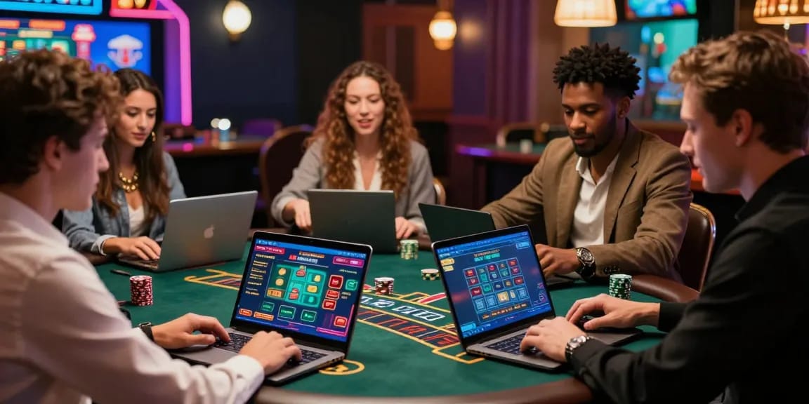 Playing at migliori casinò online non aams with friends at virtual table.