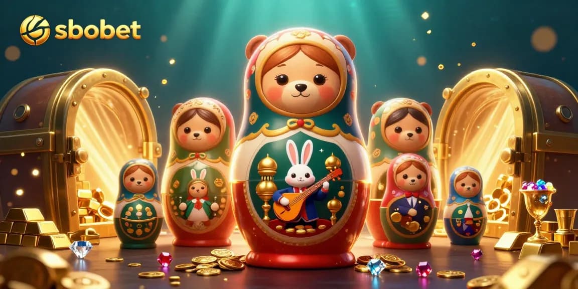 Experience riveting sbobet gaming with vibrant characters and sparkling treasures in this dynamic casino scene.