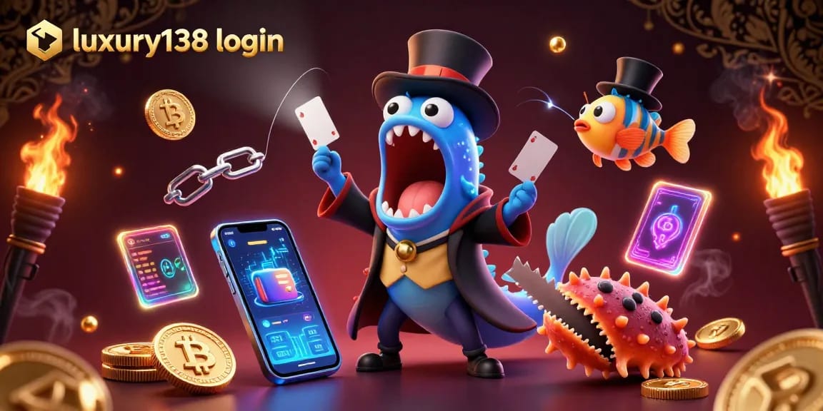 Engage with the luxury138 login as bioluminescent characters present a magical casino experience.