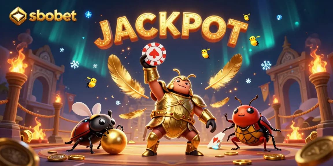 Experience sbobet's thrilling gaming world with a victory pose and immersive casino action.