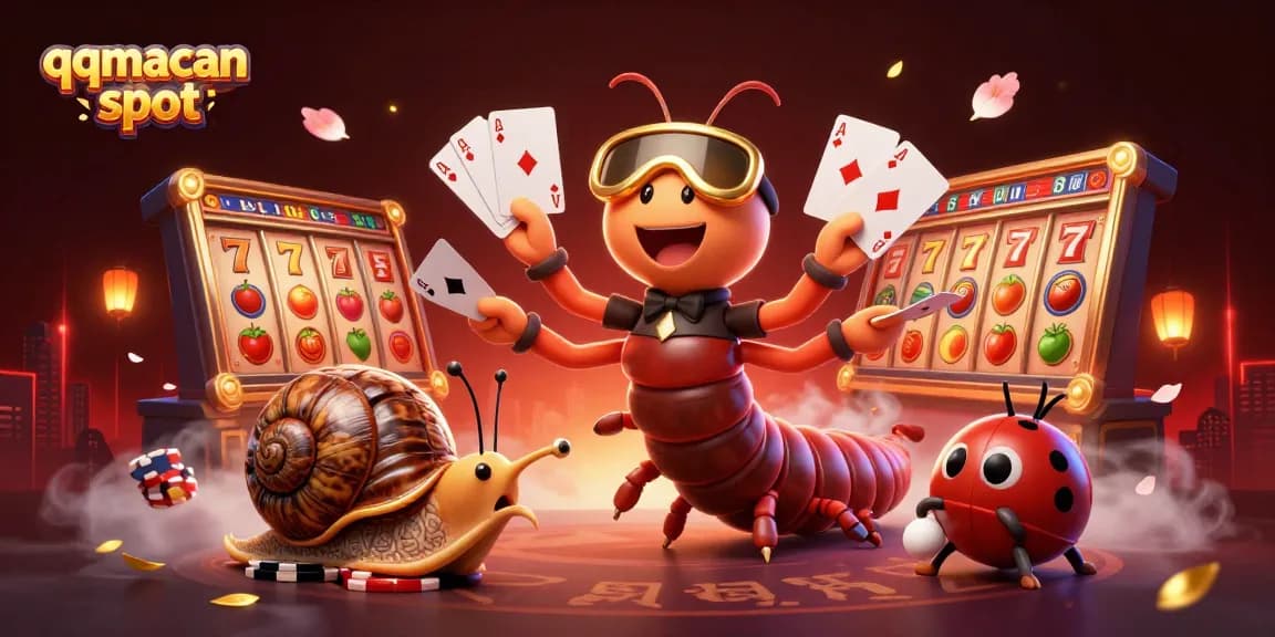 Spin and win big at qqmacan slot with vibrant characters and a lively casino scene.