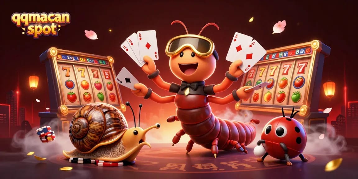 Spin and win big at qqmacan slot with vibrant characters and a lively casino scene.