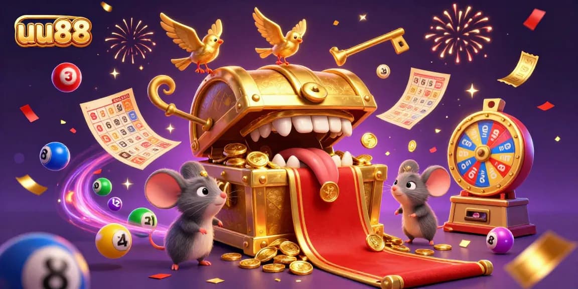 Spin and win at uu88 with vibrant lottery elements, engaging characters, and festive energy!