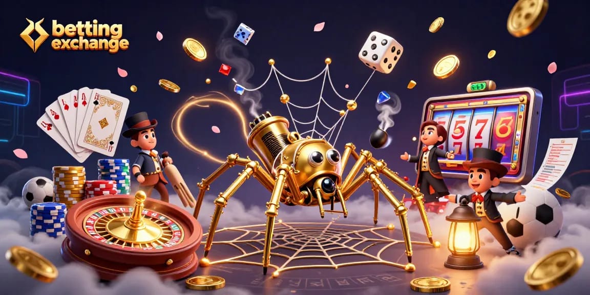 Engage with the betting exchange while enjoying a steampunk-themed scene featuring dynamic gambling elements.