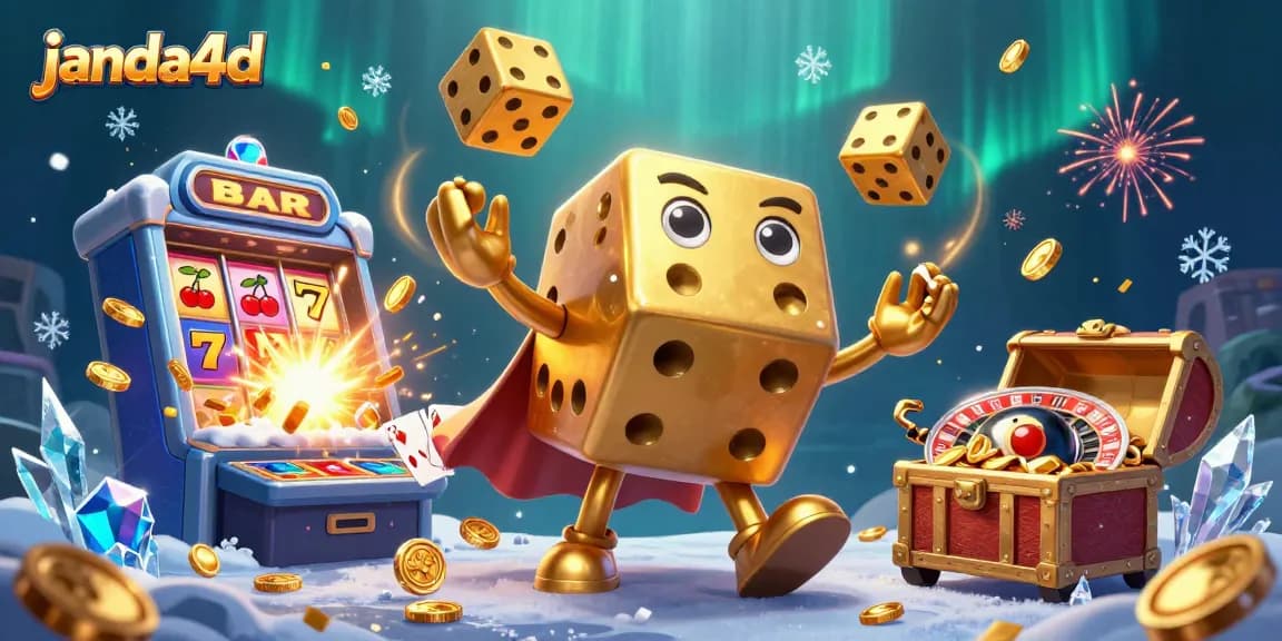 Menangkan jackpot di janda4d dengan ilustrasi kasino yang cerah dan menghidupkan suasana permainan.
