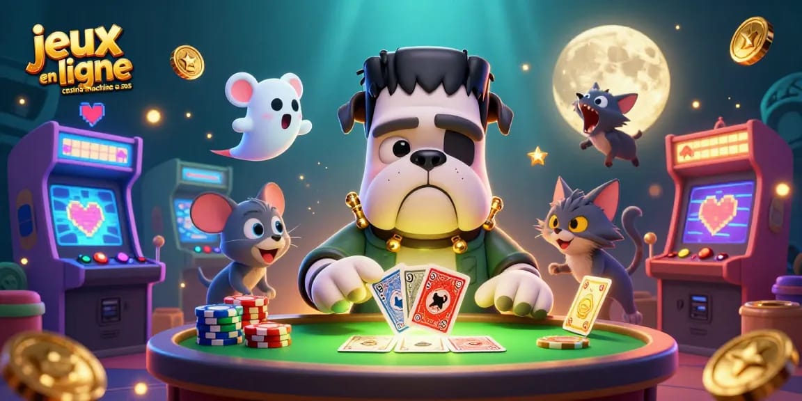 Jouez à des jeux en ligne casino machine à sous avec une scène dynamique de personnages attrayants.