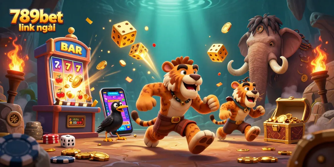 Experience thrilling wins with 789bet link mới at a vibrant prehistoric casino setting featuring exciting gaming elements.