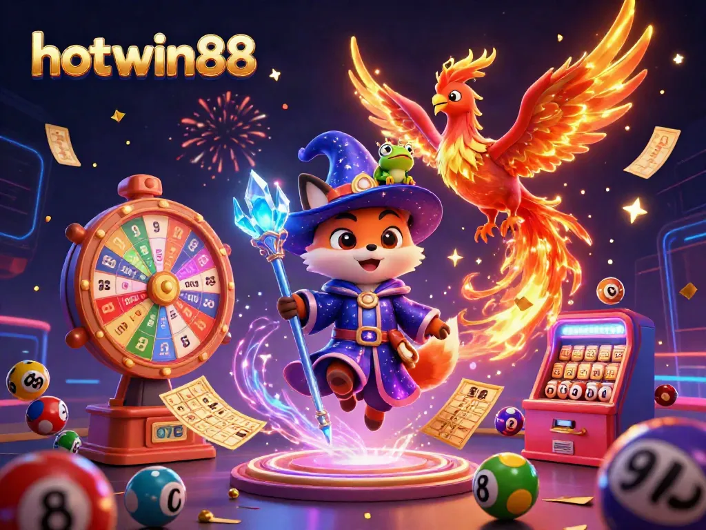 Experience the excitement of hotwin88 with dynamic lottery activities in a vibrant casino scene.