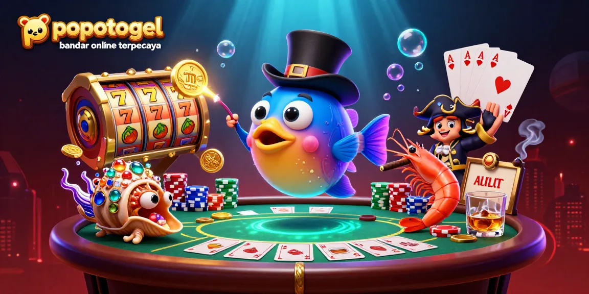 Engage with popotogel bandar online terpercaya as a vibrant underwater casino scene unfolds.