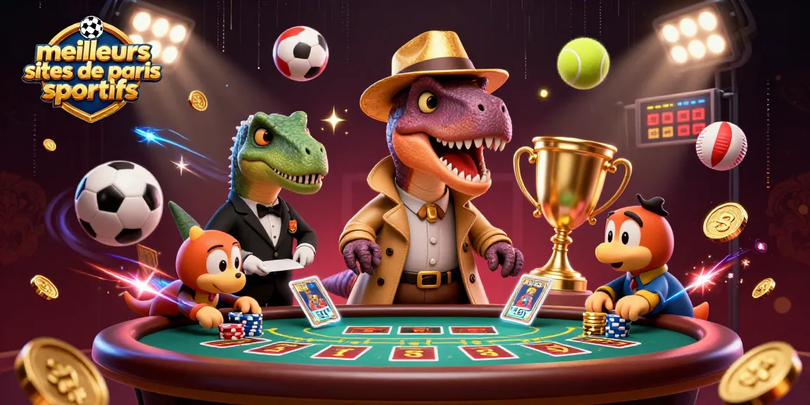 Les meilleurs sites de paris sportifs vous offrent un aperçu dynamique de la compétition autour des paris, illustré par des personnages 3D captivants.