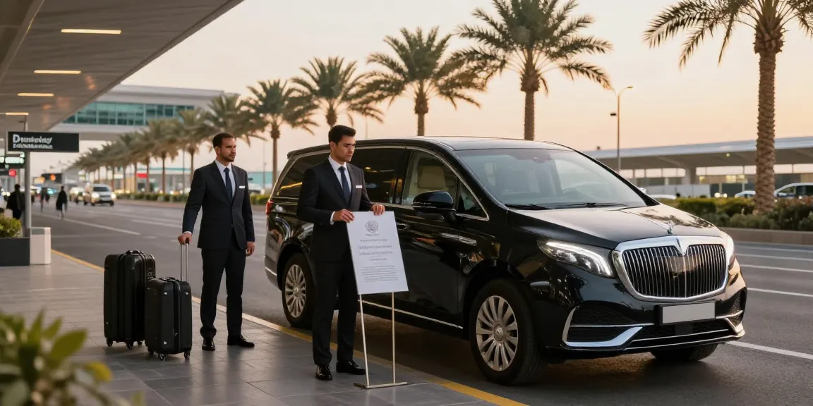 airport transfer dubai luxury with professional chauffeur at Dubai International Airport