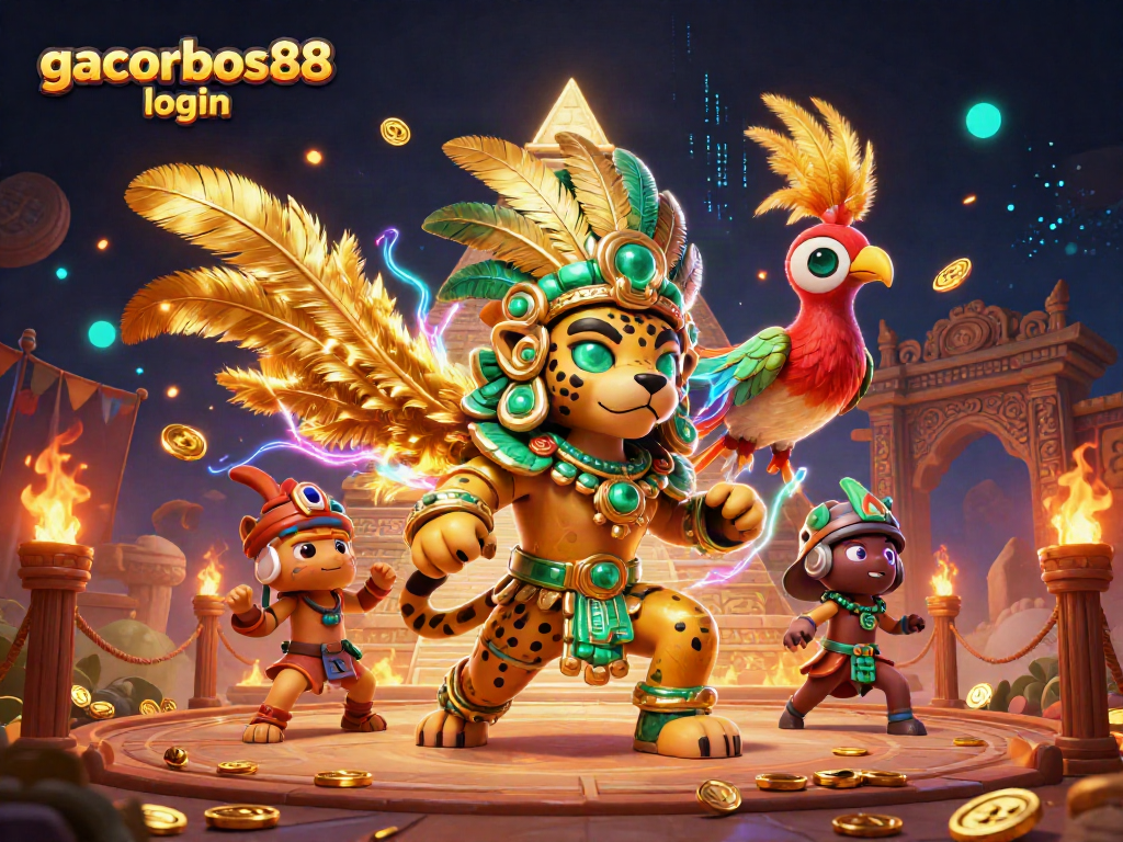 Experience the excitement of gacorbos88 login in this vibrant casino scene with dynamic elements.