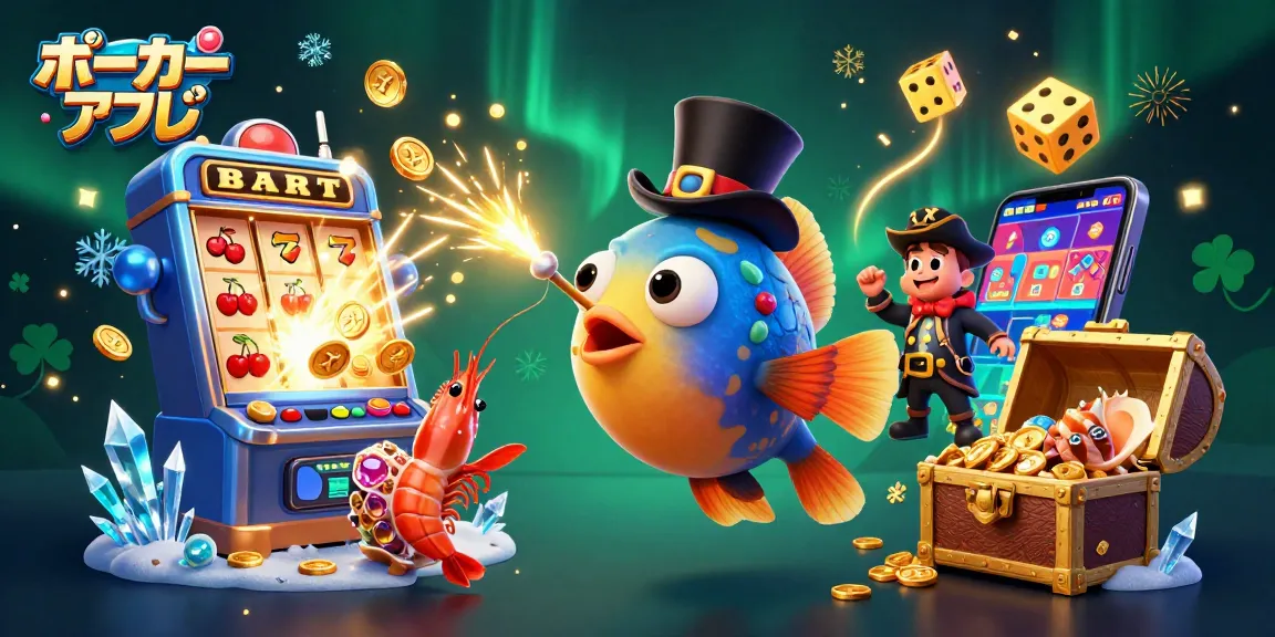 ポーカー アプリでのゲームを楽しむ3Dイラスト、豪華なシーンが特徴