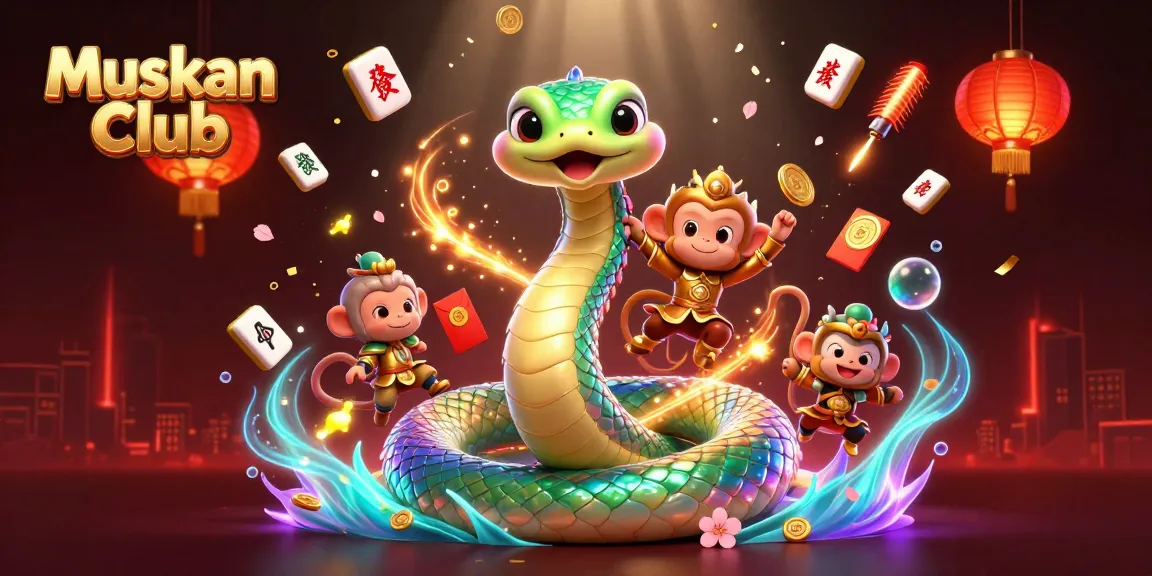 Engage in thrilling gameplay with Muskan Club, where vibrant winners celebrate with cascading jade coins and festive firework displays.