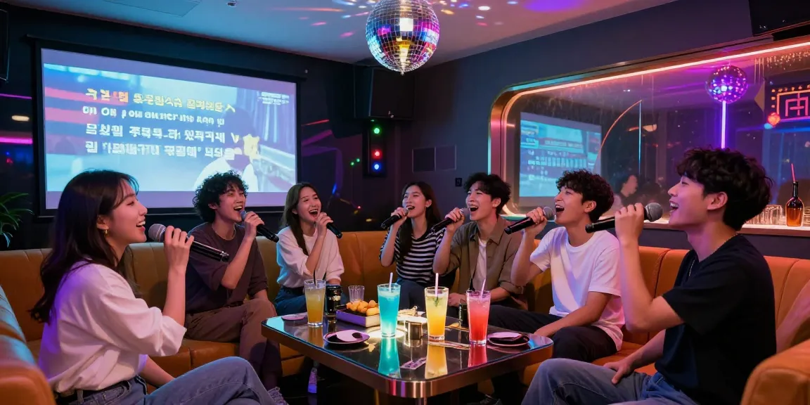 Experience 강남가라오케 nightlife with friends enjoying a vibrant karaoke scene.