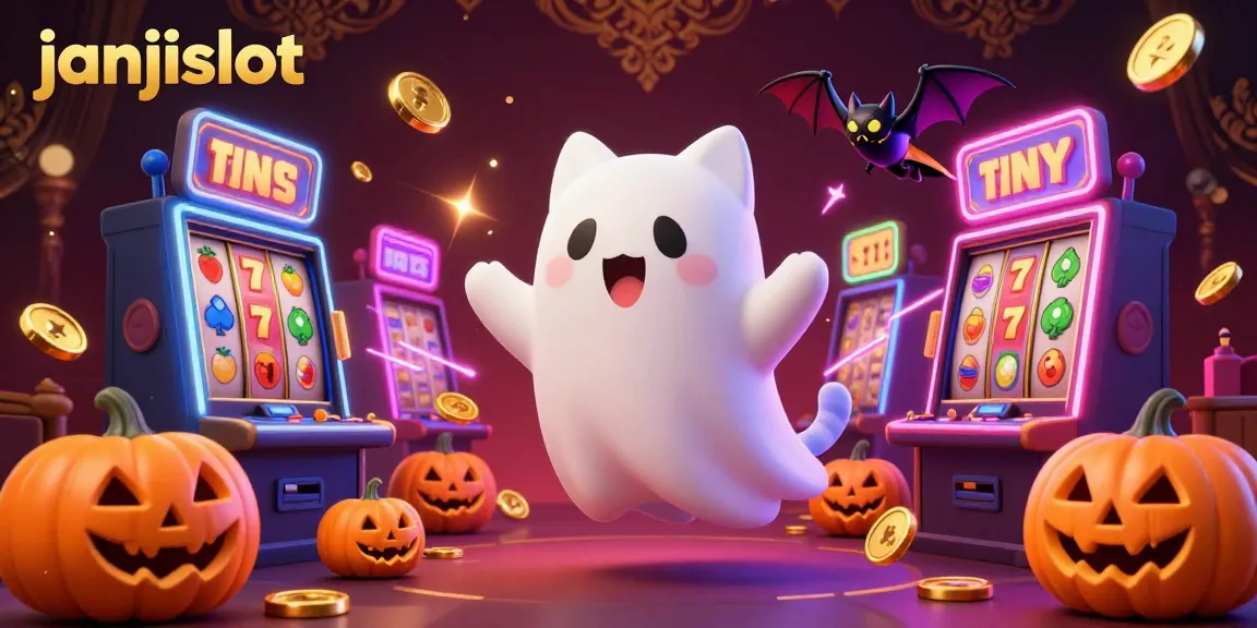 Experience thrilling gaming action with janjislot's ghost cat and vibrant casino elements.