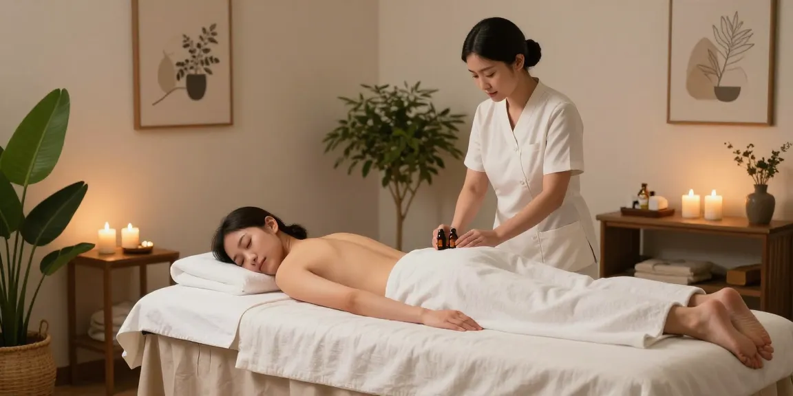 Serene scene showcasing 서초출장안마 service setup in a tranquil environment.
