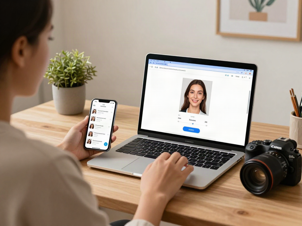 Test of attractiveness shown on a laptop in a cozy home office setting, inviting atmosphere.