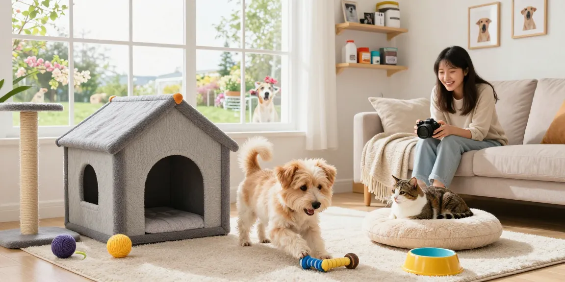 Pets engaging with toys in a bright playroom, highlighting NAGA2000 benefits for pet care.