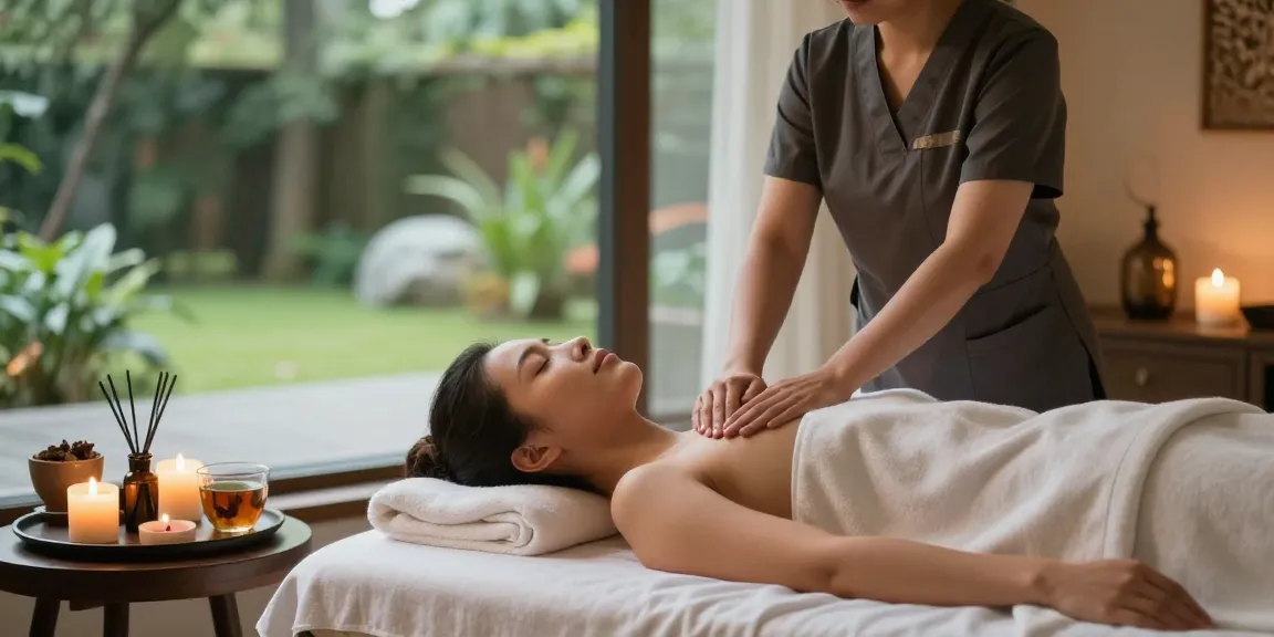 브라보출장 massage therapy session in a serene wellness retreat.