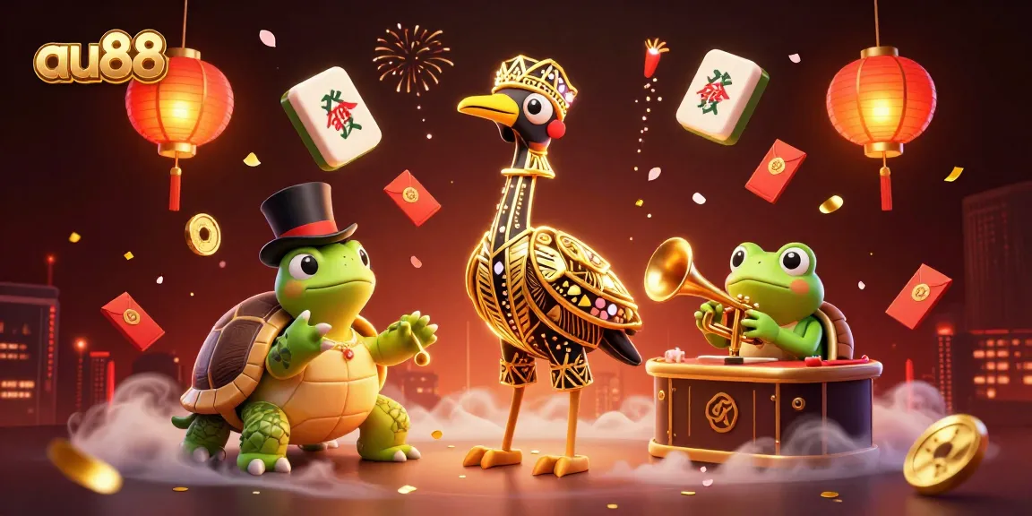 Engage with the vibrant world of au88 through an illustration of a lively casino scene.