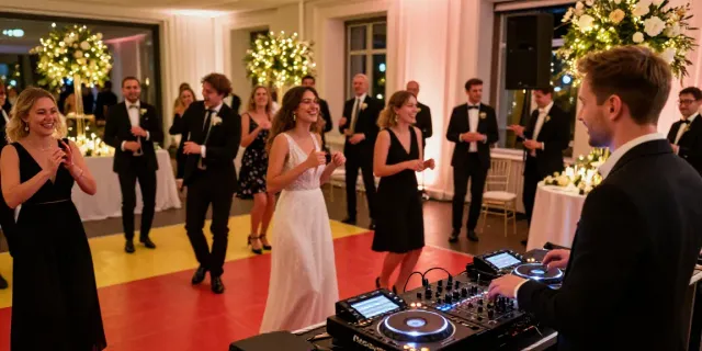 hochzeit DJ berlin brandenburg energizing wedding reception with dancing guests and elegant decor