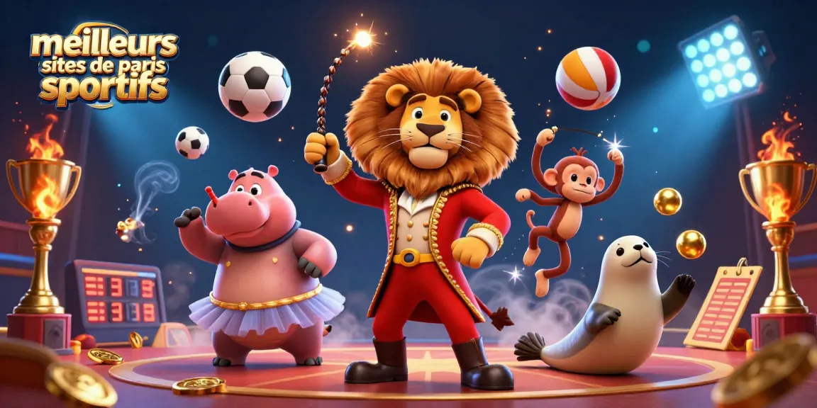 Les meilleurs sites de paris sportifs : illustrations captivantes d'animaux, paris et trophées.