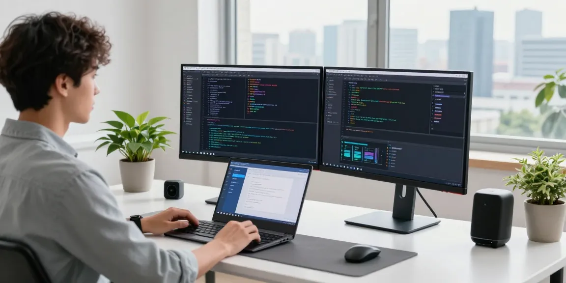 快连 application interface on a developer's desk showcasing modern software optimization in a bright workspace.