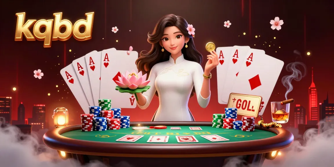 KQBD offers fast-paced poker action with a stunning blend of elegance and rich game elements, featuring an Asian woman in a traditional ao dai.