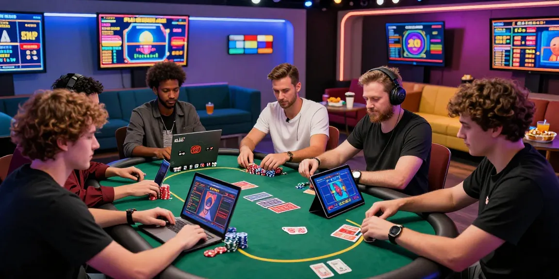 Exciting live gaming scene at Situs Resmi Dominobet featuring diverse players enjoying poker and slots.