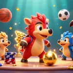 Bongdalu pangolins compete in a vibrant 3D gambling scene, showcasing dynamic sports elements and betting excitement.