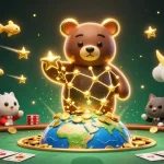 Découvrez le meilleur site de poker en ligne avec cette illustration vibrante comprenant des tables de poker et des éléments dynamiques.