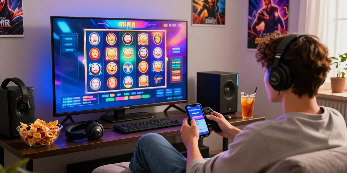 Exciting gaming environment featuring situs haha178 slot game on screen, user engaged in relaxing atmosphere.