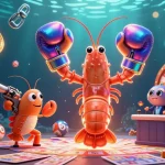 Keluaran Hk reveals dynamic lottery action with vibrant shrimp characters amidst bold gaming elements.