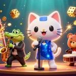Permainan slot gacor di janda4d dengan kucing penyanyi jazzy dan karakter menarik lainnya.