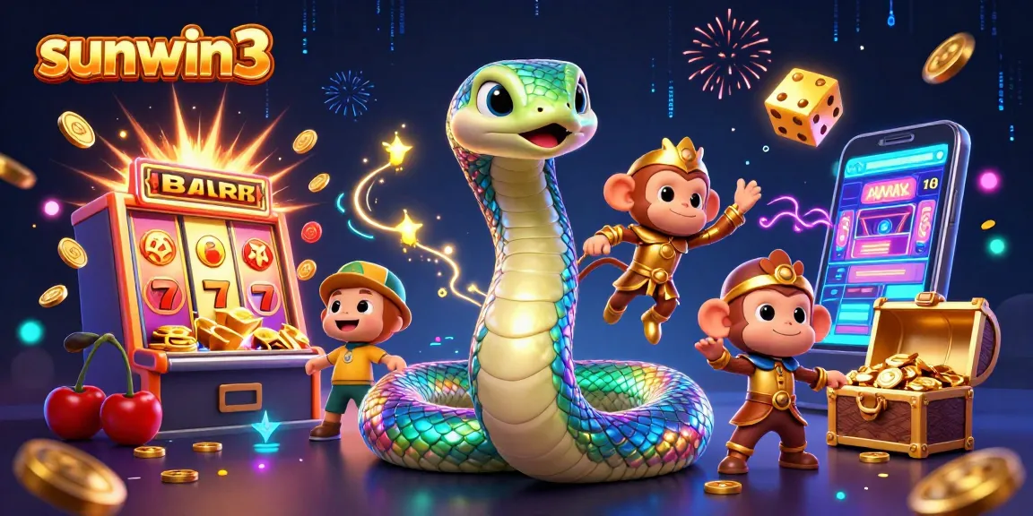 Experience exciting wins with sunwin3 in a vibrant 3D casino scene filled with rich game elements.