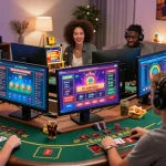 Immerse yourself in 鉅城娛樂's vibrant online gaming experience with players engaging in live dealer games and exciting slots.