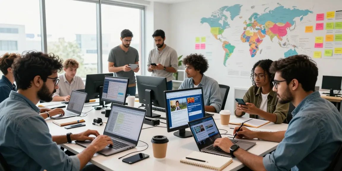 Engaging newsroom environment at https://www.theindaily.com showcasing journalists collaborating on contemporary reporting.