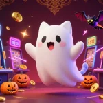 Experience thrilling gaming action with janjislot's ghost cat and vibrant casino elements.