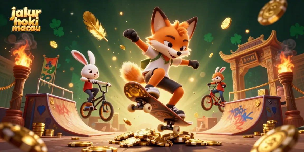Experience thrilling excitement with jalur hoki macau as playful casino-themed characters engage in action.