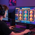 Enthralling Night City-themed slot gaming scene with player focused on vibrant online casino interface.