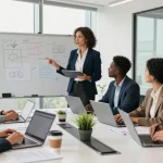 Team collaboration at https://raja328.com/ workspace with diverse professionals brainstorming innovative ideas.