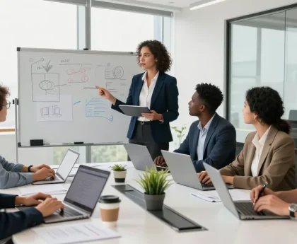 Team collaboration at https://raja328.com/ workspace with diverse professionals brainstorming innovative ideas.